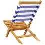Sillas jardín plegables 6 uds madera maciza tela azul blanco by , Garden chairs - Ref: Foro24-3214653, Price: 314,04 €, Disco...
