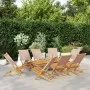 Faltbare Gartenstühle, 8 Stück, Massivholz und taupefarbener Stoff von , Gartenstühle - Ref: Foro24-3214645, Preis: 408,16 €,...