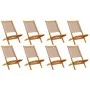 Sillas de jardín plegables 8 uds madera maciza y tela taupe by , Garden chairs - Ref: Foro24-3214645, Price: 408,12 €, Discou...