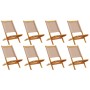 Sillas de jardín plegables 8 uds madera maciza y tela taupe by , Garden chairs - Ref: Foro24-3214645, Price: 415,84 €, Discou...