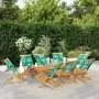 8 verstellbare Gartenstühle aus Massivholz und grünem Stoff von , Gartenstühle - Ref: Foro24-3214651, Preis: 417,34 €, Rabatt: %