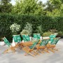Sillas de jardín reclinables 8 uds madera maciza y tela verde by , Garden chairs - Ref: Foro24-3214651, Price: 425,16 €, Disc...