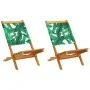 Sillas de jardín reclinables 8 uds madera maciza y tela verde by , Garden chairs - Ref: Foro24-3214651, Price: 417,34 €, Disc...