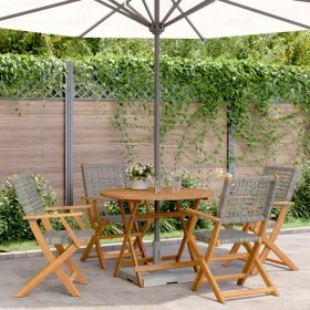 5-teiliges Gartensitzgruppen-Set aus PE-Rattan und massivem Holz in Grau. von , Gartensets - Ref: Foro24-3281815, Preis: 344,...