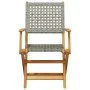 Set de comedor de jardín 5 piezas ratán PE madera maciza gris de , Conjuntos de jardín - Ref: Foro24-3281815, Precio: 352,12 ...