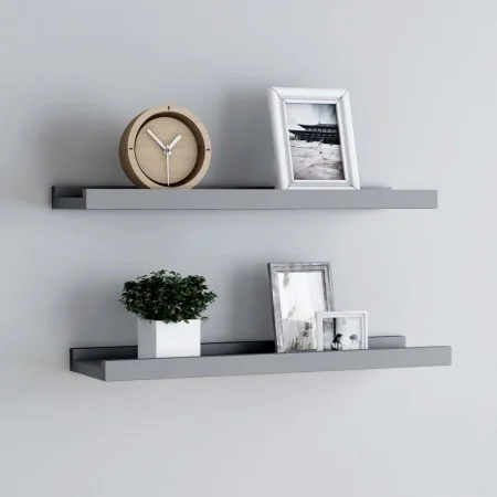Shelf for photo frames 2 units MDF gray 60x9x3 cm by vidaXL, Shelves and shelves - Ref: Foro24-323935, Price: 19,78 €, Discou...