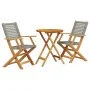 Juego de bistro de 3 piezas ratán PE y madera maciza gris by , Garden sets - Ref: Foro24-3281791, Price: 176,08 €, Discount: %