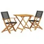 Juego de bistro de 3 piezas ratán PE y madera maciza negro by , Garden sets - Ref: Foro24-3281874, Price: 193,70 €, Discount: %