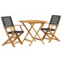 Juego de bistro de 3 piezas ratán PE y madera maciza negro von , Gartensets - Ref: Foro24-3281874, Preis: 196,99 €, Rabatt: %