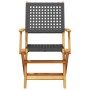 Juego de bistro de 3 piezas ratán PE y madera maciza negro von , Gartensets - Ref: Foro24-3281874, Preis: 196,99 €, Rabatt: %