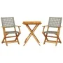 Juego de bistro de 3 piezas ratán PE y madera maciza gris von , Gartensets - Ref: Foro24-3281803, Preis: 187,61 €, Rabatt: %