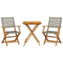 Juego de bistro de 3 piezas ratán PE y madera maciza gris by , Garden sets - Ref: Foro24-3281803, Price: 192,17 €, Discount: %