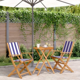 Juego de bistro de 3 piezas tela y madera maciza azul y blanco von , Gartensets - Ref: Foro24-3281801, Preis: 151,44 €, Rabat...