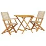 3-teiliges Bistro-Set aus PE-Rattan und massivem Holz in Beige von , Gartensets - Ref: Foro24-3281876, Preis: 197,04 €, Rabat...