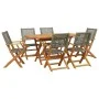 Garten-Essgruppe 7-teilig aus PE-Rattan und Akazienholz in Grau. von , Gartensets - Ref: Foro24-3281707, Preis: 524,47 €, Rab...