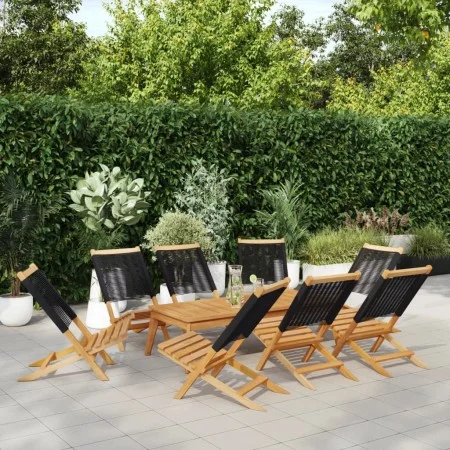 8 verstellbare Gartenstühle aus massivem Akazienholz in Schwarz von , Gartenstühle - Ref: Foro24-3214630, Preis: 416,51 €, Ra...
