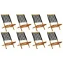 8 verstellbare Gartenstühle aus massivem Akazienholz in Schwarz von , Gartenstühle - Ref: Foro24-3214630, Preis: 416,51 €, Ra...