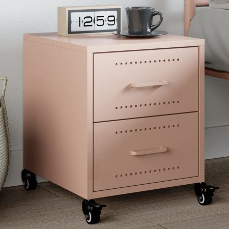 Mesita de noche acero rosa 36x39x43,5 cm by , Nightstands - Ref: Foro24-846628, Price: 55,13 €, Discount: %