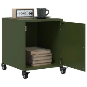 Mesitas de noche 2 unidades acero verde oliva 36x39x43,5 cm by , Nightstands - Ref: Foro24-846623, Price: 74,79 €, Discount: %