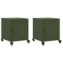 Mesitas de noche 2 unidades acero verde oliva 36x39x43,5 cm de , Mesitas de noche - Ref: Foro24-846623, Precio: 74,78 €, Desc...