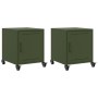 Nachttische, 2 Stück, Olivengrünes Stahl, 36x39x43,5 cm. von , Nachttische - Ref: Foro24-846623, Preis: 75,49 €, Rabatt: %