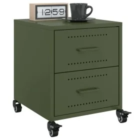 Mesitas de noche 2 unidades acero verde oliva 36x39x43,5 cm by , Nightstands - Ref: Foro24-846635, Price: 98,59 €, Discount: %