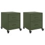 Nachttische, 2 Stück, Olivengrünes Stahl, 36x39x43,5 cm. von , Nachttische - Ref: Foro24-846635, Preis: 99,53 €, Rabatt: %