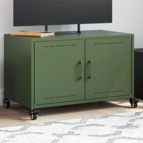 Fernsehmöbel aus olivgrünem Stahl 68x39x43,5 cm von , TV-Möbel - Ref: Foro24-846642, Preis: 75,42 €, Rabatt: %