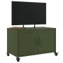 Mueble de TV de acero verde oliva 68x39x43,5 cm by , TV Furniture - Ref: Foro24-846642, Price: 75,42 €, Discount: %