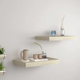 Floating wall shelves 2 pcs MDF oak 40x23x3.8 cm by vidaXL, Shelves and shelves - Ref: Foro24-323869, Price: 27,70 €, Discoun...