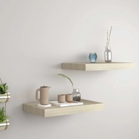 Floating wall shelves 2 pcs MDF oak 40x23x3.8 cm by vidaXL, Shelves and shelves - Ref: Foro24-323869, Price: 27,70 €, Discoun...