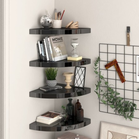 Eckregale, 4 Stück, glänzendes schwarzes MDF, 35 x 35 x 3,8 cm von vidaXL, Regale und Regale - Ref: Foro24-323912, Preis: 61,...