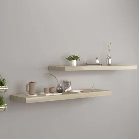 Floating wall shelves 2 pcs MDF oak 90x23.5x3.8 cm by vidaXL, Shelves and shelves - Ref: Foro24-323881, Price: 47,53 €, Disco...