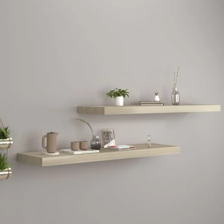 Floating wall shelves 2 pcs MDF oak 90x23.5x3.8 cm by vidaXL, Shelves and shelves - Ref: Foro24-323881, Price: 47,53 €, Disco...