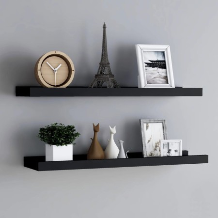 Regal für Fotorahmen 2 Stück schwarz MDF 80x9x3 cm von vidaXL, Regale und Regale - Ref: Foro24-323933, Preis: 24,72 €, Rabatt: %