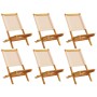 Faltbare Gartenstühle, 4 Stück, Massivholz und beige Stoff von , Gartenstühle - Ref: Foro24-3214647, Preis: 315,41 €, Rabatt: %