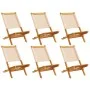 Sillas de jardín plegables 4 uds madera maciza y tela beige de , Sillas de jardín - Ref: Foro24-3214647, Precio: 309,55 €, De...
