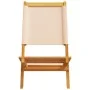 Sillas de jardín plegables 4 uds madera maciza y tela beige de , Sillas de jardín - Ref: Foro24-3214647, Precio: 309,55 €, De...