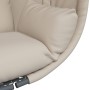 Hängender Eierstuhl mit Stoff- und Stahlunterstützung in Beige. von , Gartenwippen - Ref: Foro24-4007401, Preis: 201,42 €, Ra...