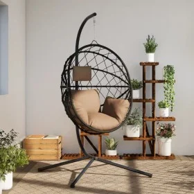 Silla colgante huevo con soporte tela y acero gris taupe by , Garden rockers - Ref: Foro24-4007403, Price: 210,55 €, Discount: %