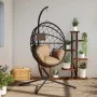 Hängender Eierstuhl mit Stoff- und Stahltaupegestell. von , Gartenwippen - Ref: Foro24-4007403, Preis: 210,55 €, Rabatt: %