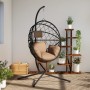 Hängender Eierstuhl mit Stoff- und Stahltaupegestell. von , Gartenwippen - Ref: Foro24-4007403, Preis: 214,96 €, Rabatt: %