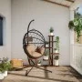 Hängender Eierstuhl mit Stoff- und Stahltaupegestell. von , Gartenwippen - Ref: Foro24-4007403, Preis: 210,55 €, Rabatt: %
