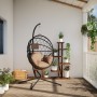 Hängender Eierstuhl mit Stoff- und Stahltaupegestell. von , Gartenwippen - Ref: Foro24-4007403, Preis: 214,96 €, Rabatt: %