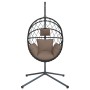 Hängender Eierstuhl mit Stoff- und Stahltaupegestell. von , Gartenwippen - Ref: Foro24-4007403, Preis: 214,96 €, Rabatt: %
