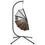 Hängender Eierstuhl mit Stoff- und Stahltaupegestell. von , Gartenwippen - Ref: Foro24-4007403, Preis: 214,96 €, Rabatt: %