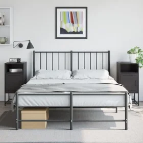 Mesitas de noche 2 unidades acero negra 36x39x78 cm by , Nightstands - Ref: Foro24-846567, Price: 110,93 €, Discount: %
