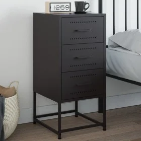 Mesita de noche acero negra 36x39x78 cm by , Nightstands - Ref: Foro24-846578, Price: 84,99 €, Discount: %
