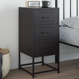 Nachttisch aus schwarzem Stahl 36x39x78 cm von , Nachttische - Ref: Foro24-846578, Preis: 86,12 €, Rabatt: %