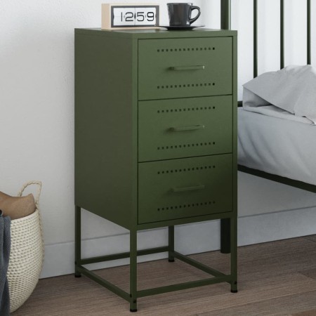 Nachttisch aus olivgrünem Stahl, 36x39x78 cm. von , Nachttische - Ref: Foro24-846586, Preis: 89,49 €, Rabatt: %